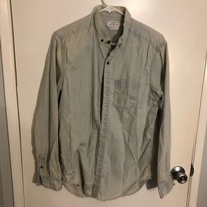 Acid wash light denim button down